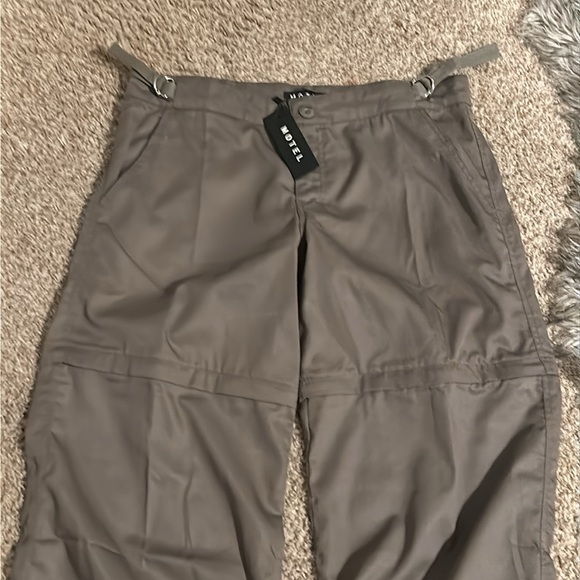 NWT Motel Tansy Wide Leg Cargo Trouser In Stone Green M - Picture 7 of 9